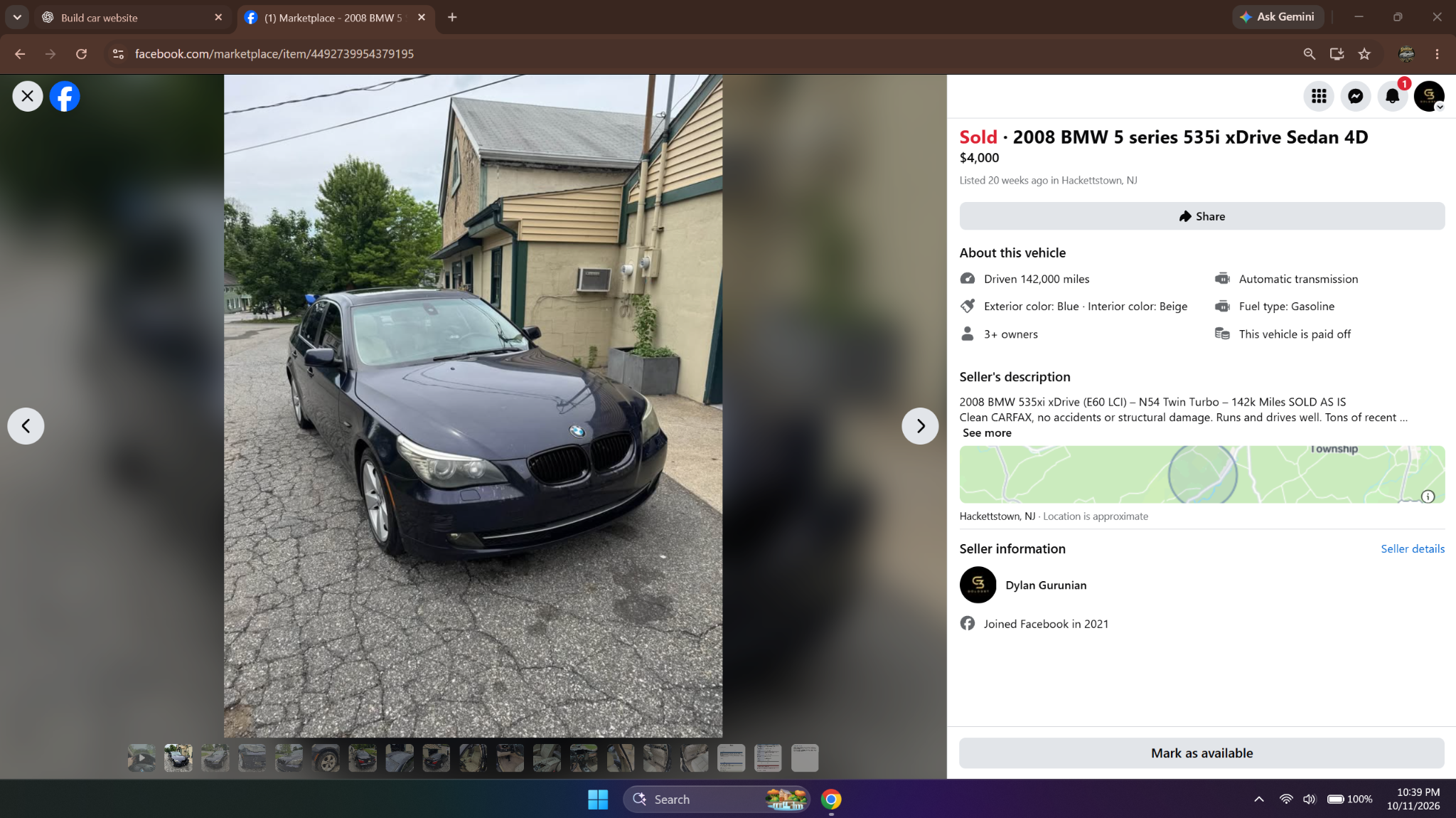 2008 BMW 535i xDrive — sold vehicle
