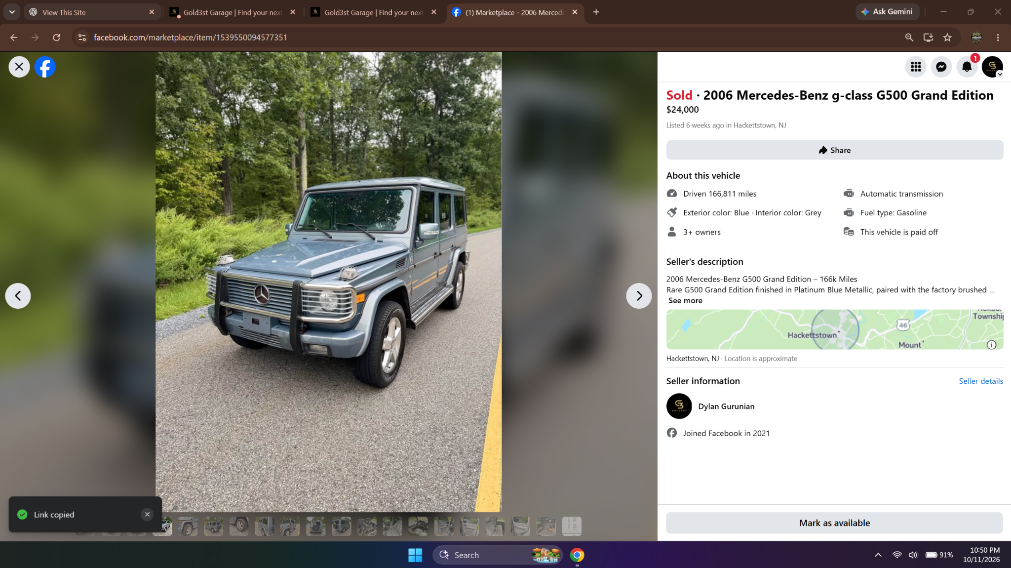 2006 Mercedes-Benz G500 Grand Edition — sold vehicle